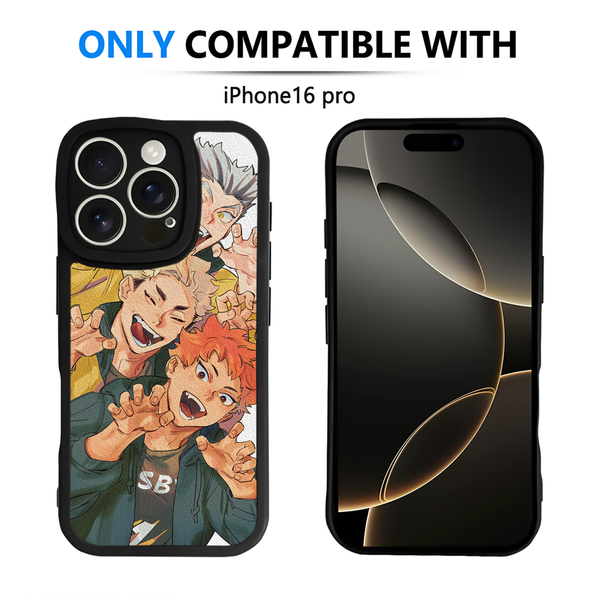 （画像用） ハイキュー!! Haikyu!! 【iPhone 16シリーズ対応】シリコンスマホケース（レザー調） 材質：シリコン